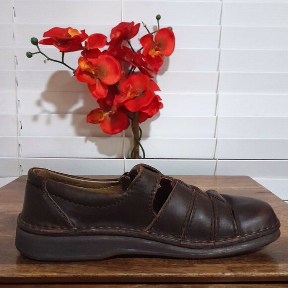 Birkenstock Brown Leather Closed Toe Mary Jane Strappy Shoes W7 (EU38) - Picture 10 of 10